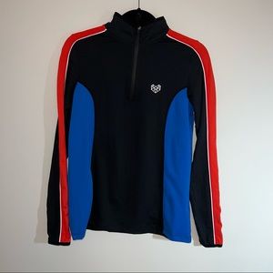 Pink Soda Sport Quarter Zip - black blue red - athletic layer XS